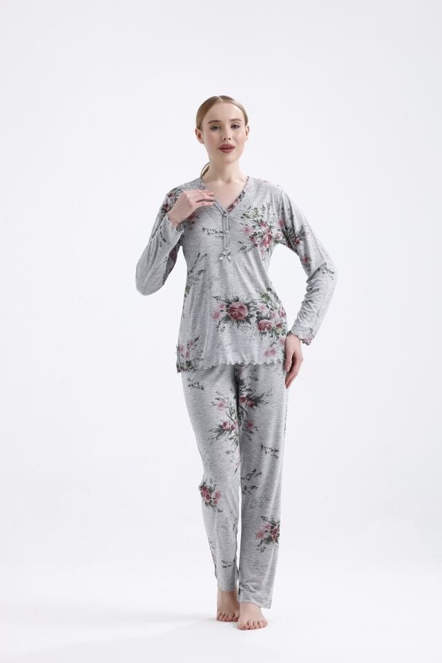 Angelina Uzun Kol Yazlık Kadın Pijama Takım