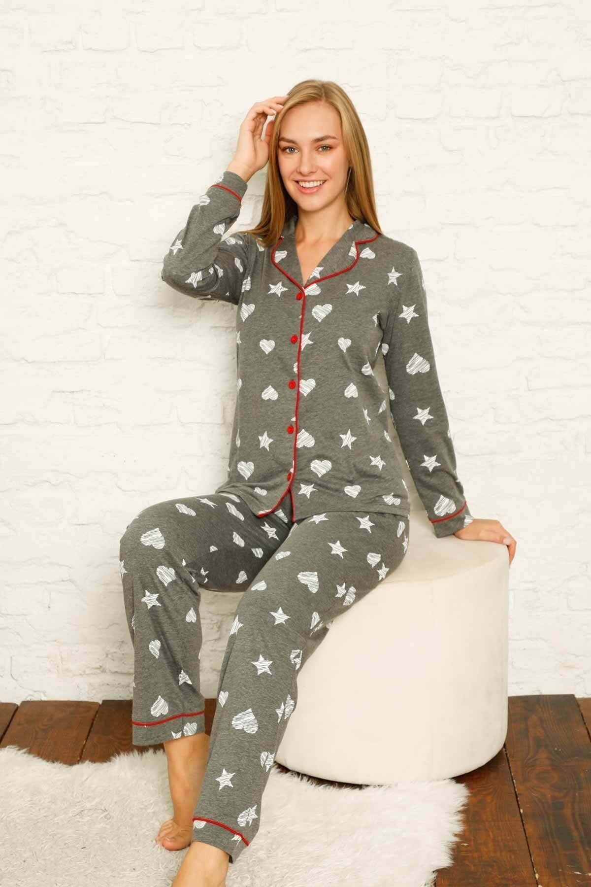 Alimer Uzun Kol Yazlık Kadın Pijama Takım
