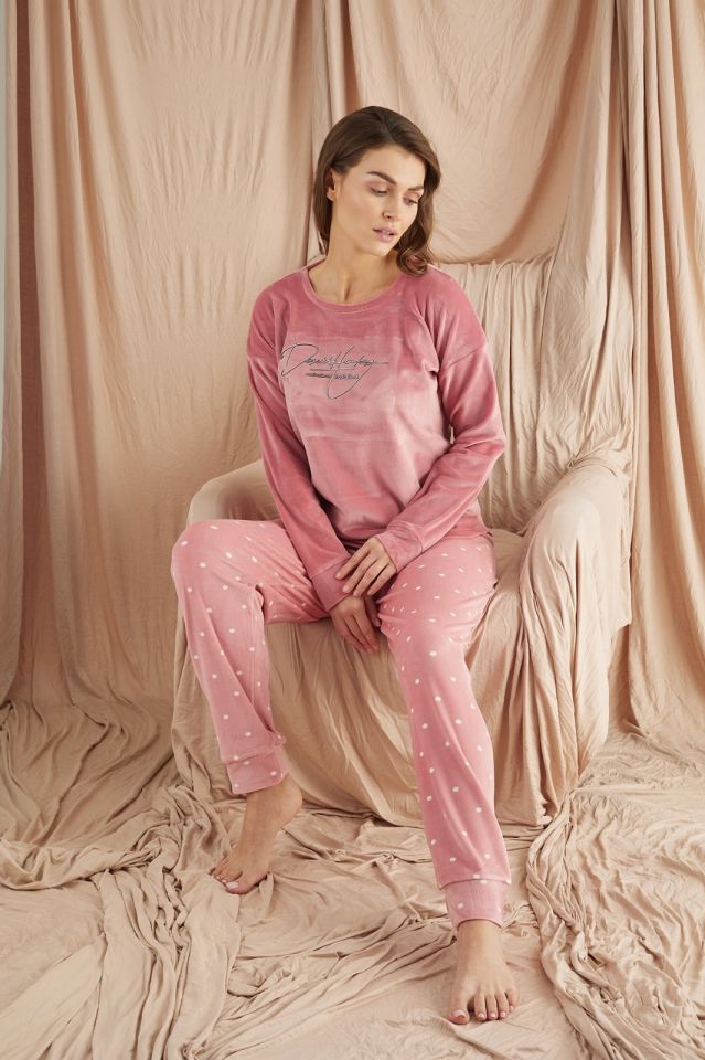 Pijamoni Kadın Kadife Pijama Takım
