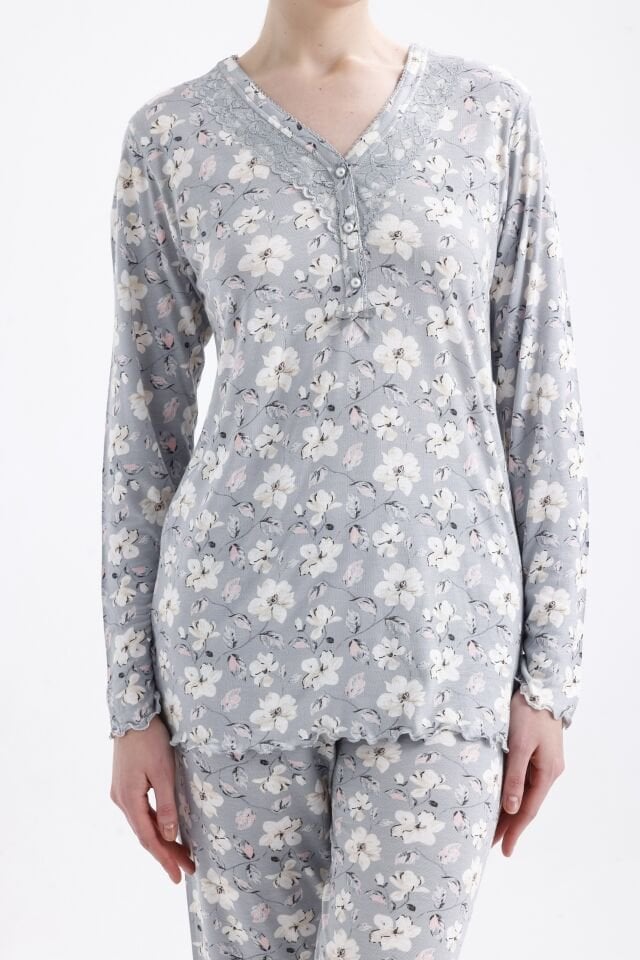 Angelina Uzun Kol Yazlık Kadın Pijama Takım