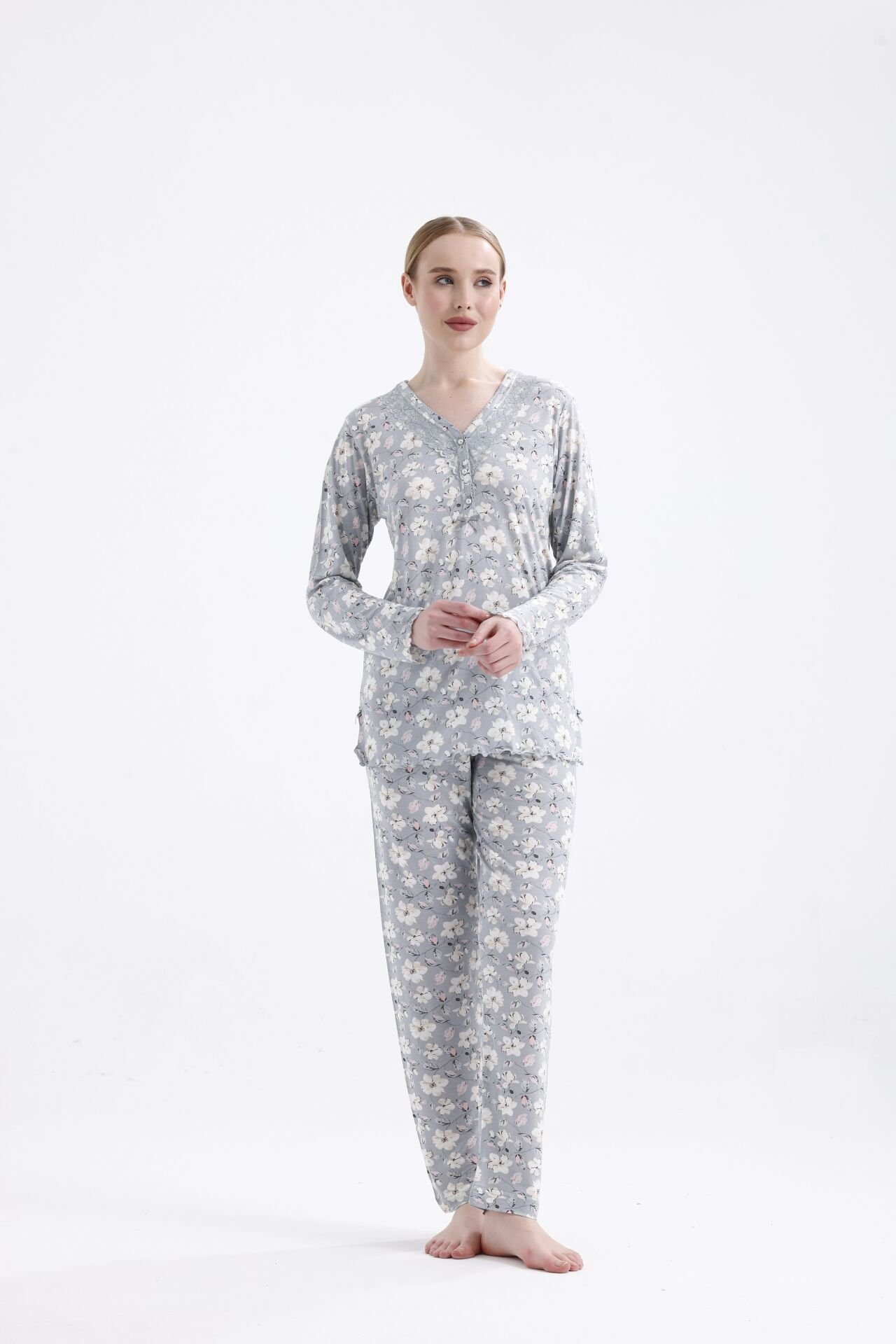 Angelina Uzun Kol Yazlık Kadın Pijama Takım