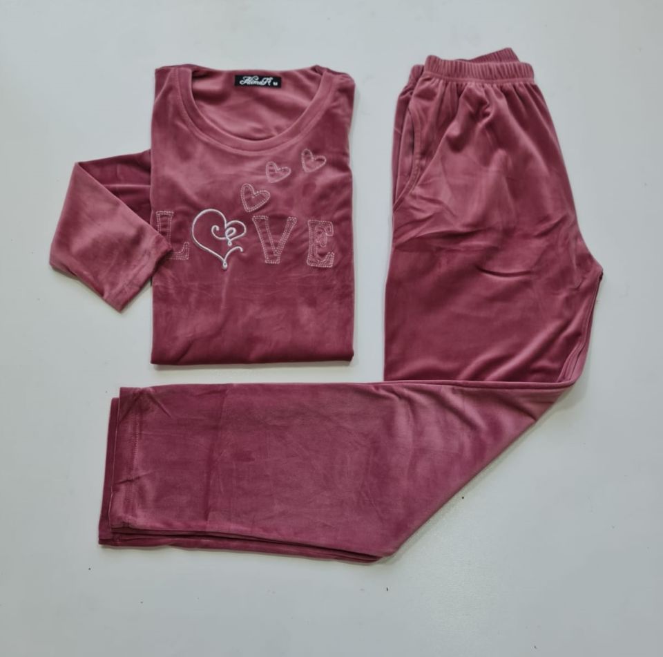 Alimer Pudra Kadın Kadife Pijama Takım