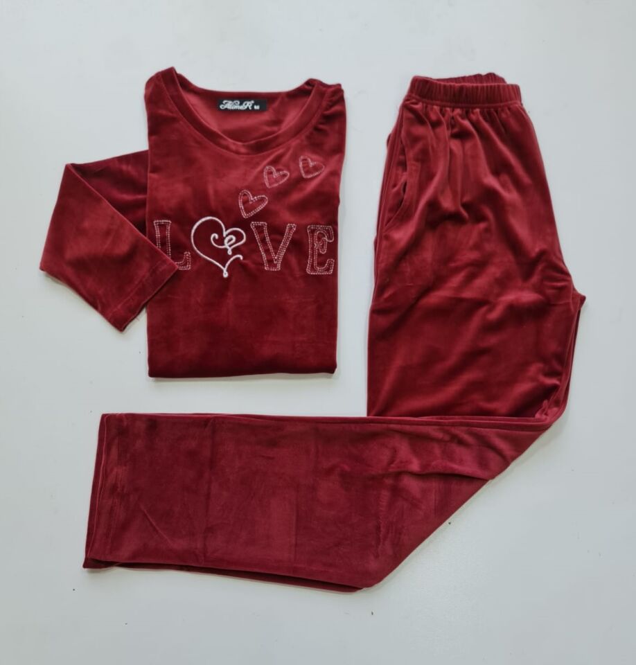 Alimer Pudra Kadın Kadife Pijama Takım