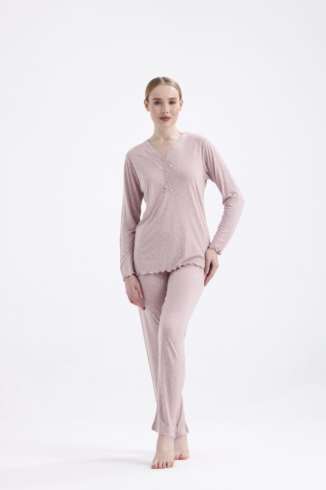 Angelina Uzun Kol Yazlık Kadın Pijama Takım