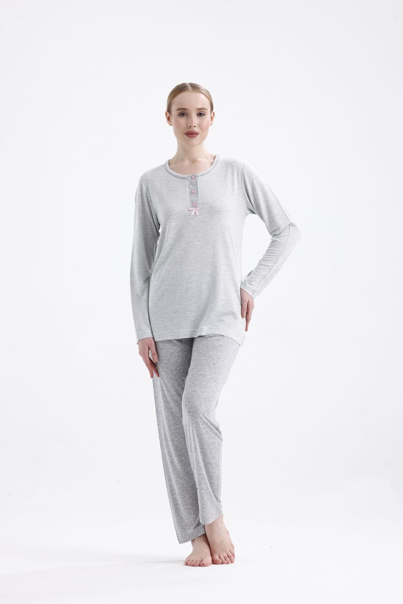 Angelina Uzun Kol Yazlık Kadın Pijama Takım