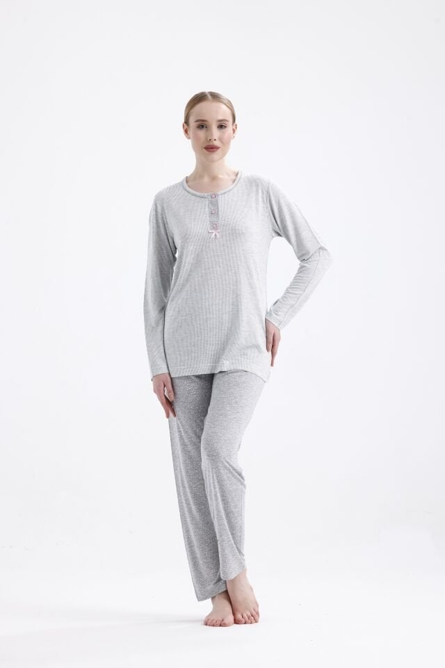 Angelina Uzun Kol Yazlık Kadın Pijama Takım