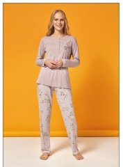 Over Sleep Uzun Kol Yazlık Kadın Pijama Takım