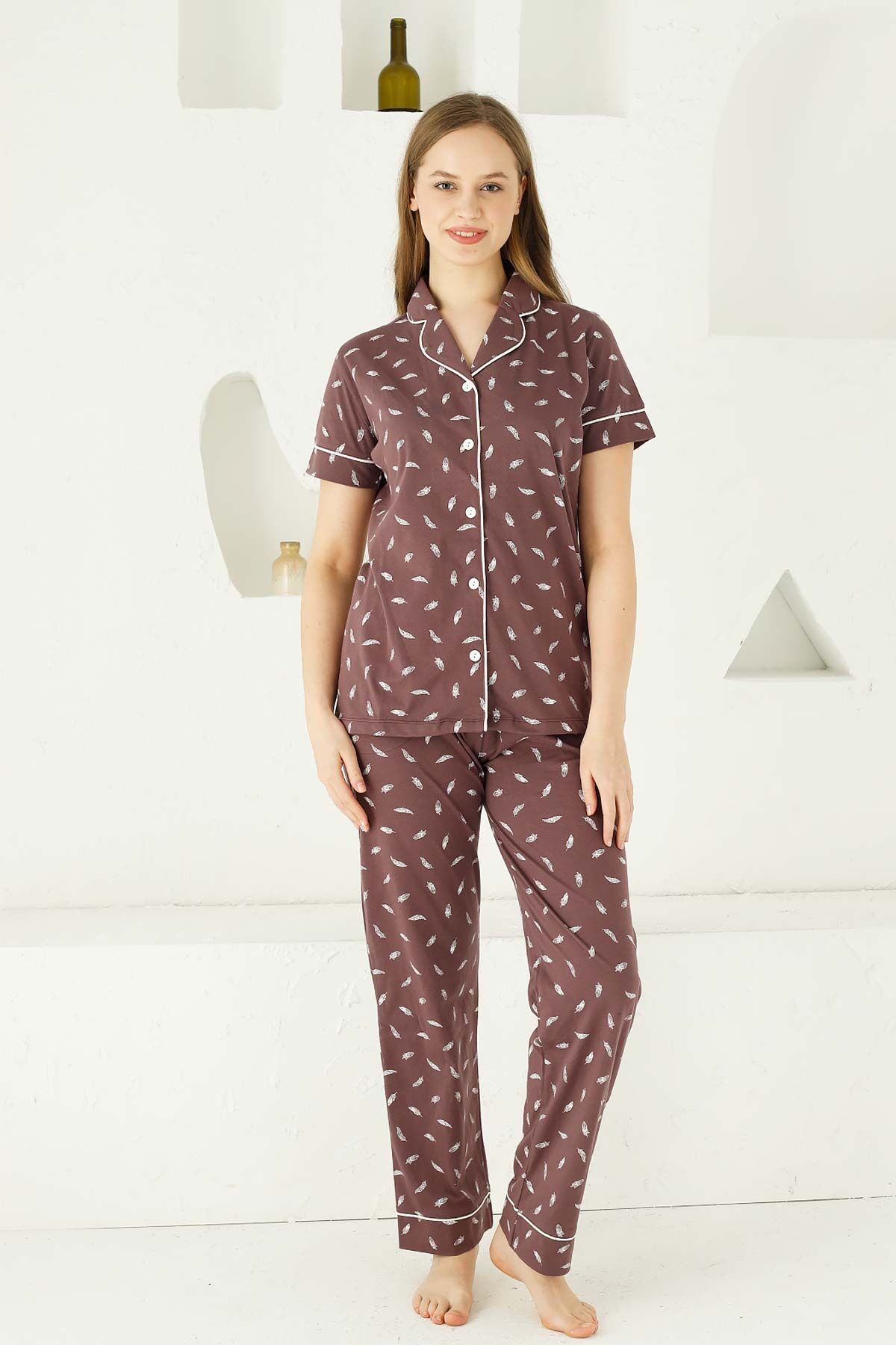 Alimer Kısa Kol Yazlık Kadın Pijama Takım