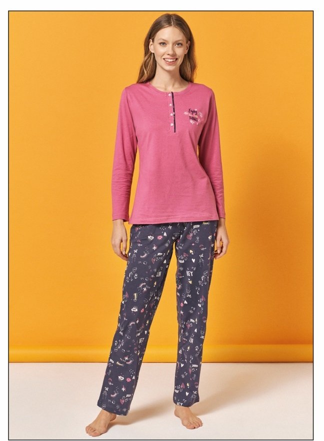 Over Sleep Uzun Kol Yazlık Kadın Pijama Takım
