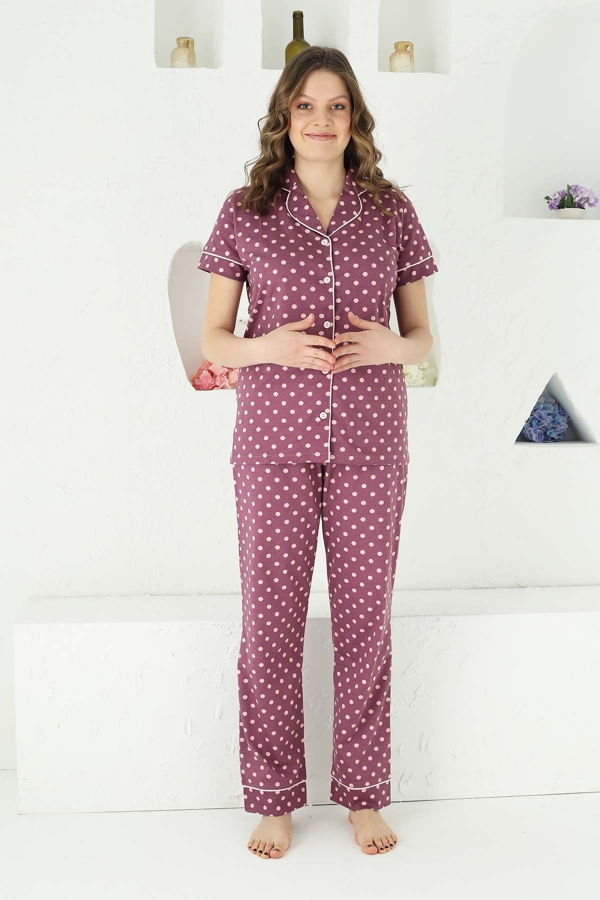 Alimer Kısa Kol Yazlık Kadın Pijama Takım