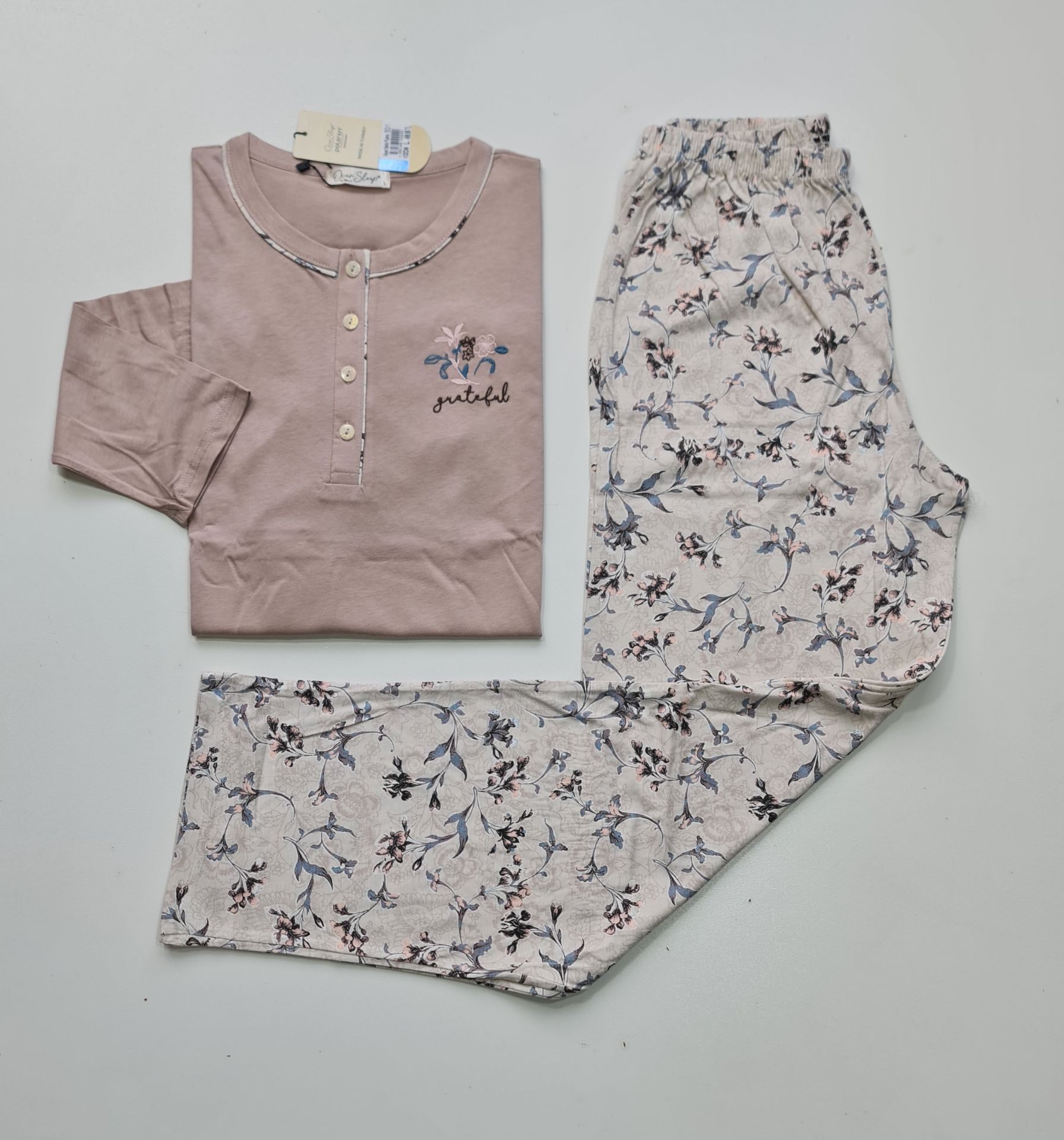 Over Sleep Uzun Kol Yazlık Kadın Pijama Takım