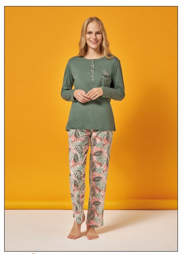 Over Sleep Uzun Kol Yazlık Kadın Pijama Takım