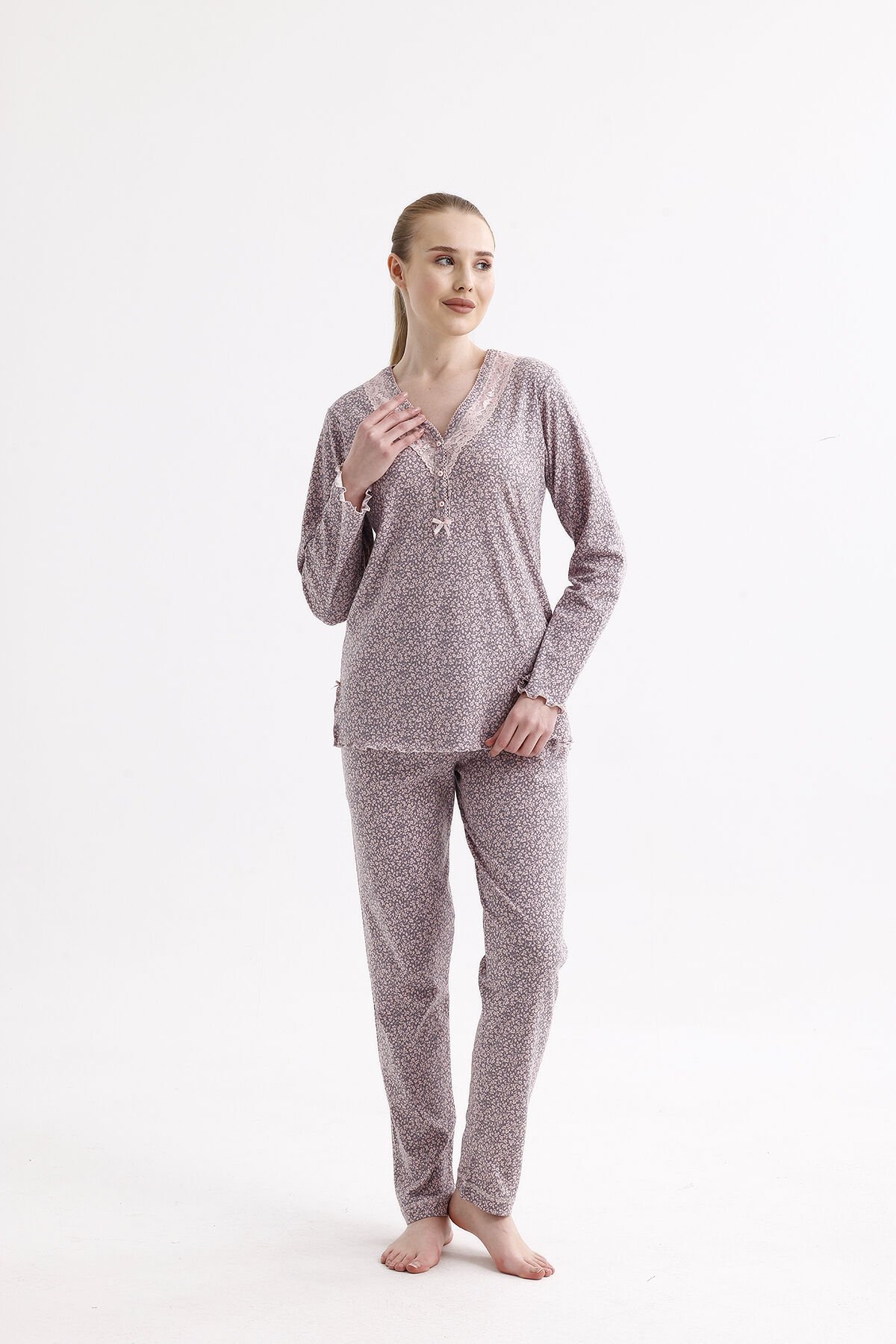 Angelina Uzun Kol Yazlık Kadın Pijama Takım