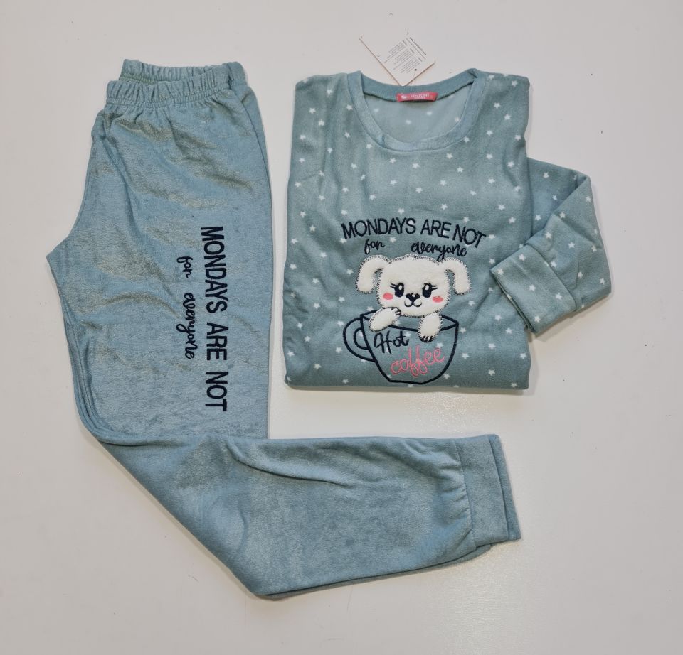 Senfoni Uzun Kol Kadın Parlak Havlu Pijama Takım
