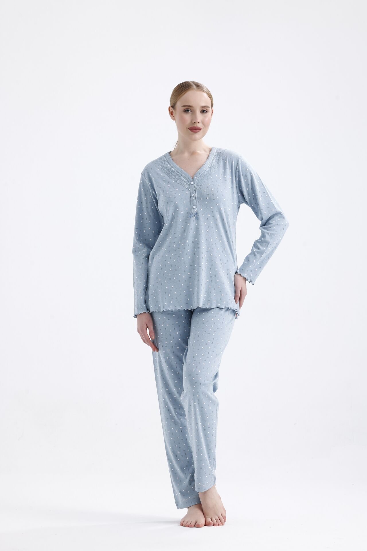 Angelina Uzun Kol Yazlık Kadın Pijama Takım