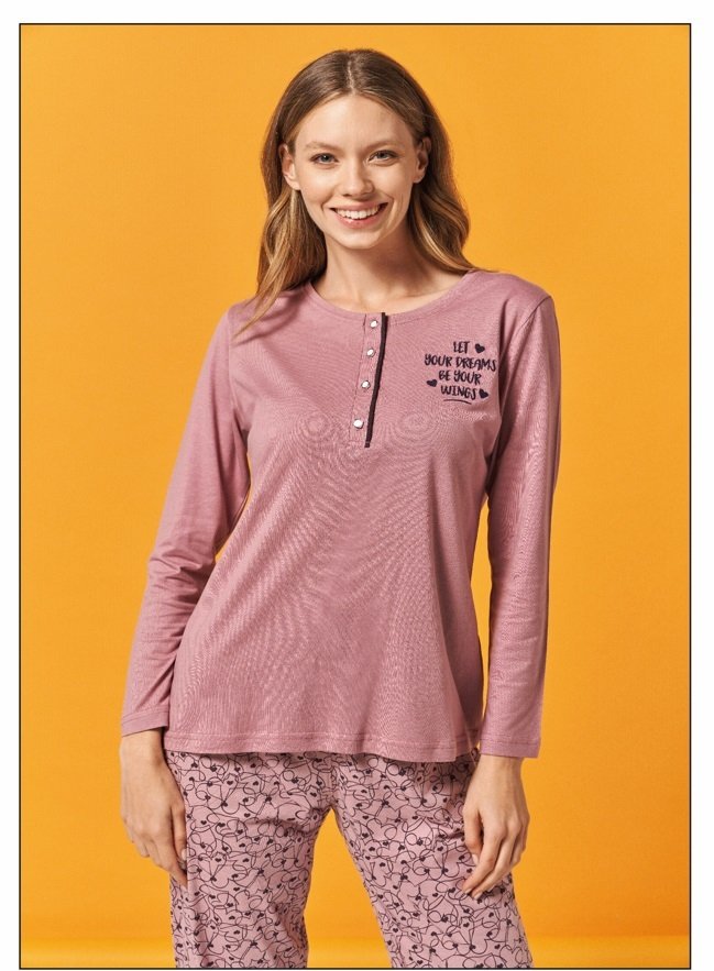 Over Sleep Uzun Kol Yazlık Kadın Pijama Takım