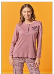 Over Sleep Uzun Kol Yazlık Kadın Pijama Takım