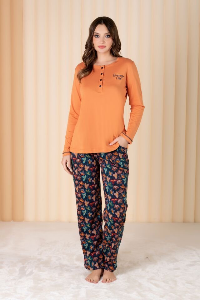 Over Sleep Uzun Kol Yazlık Kadın Pijama Takım