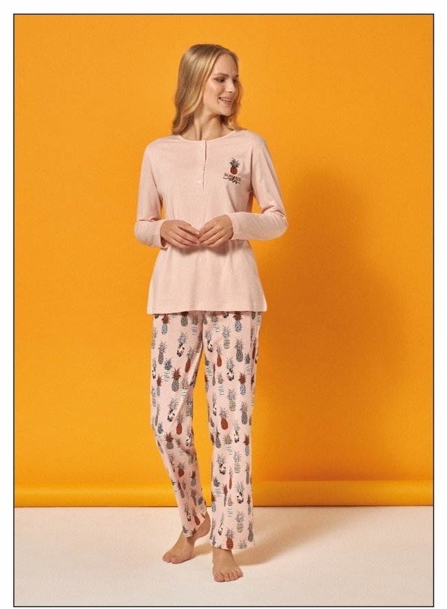 Over Sleep Uzun Kol Yazlık Kadın Pijama Takım