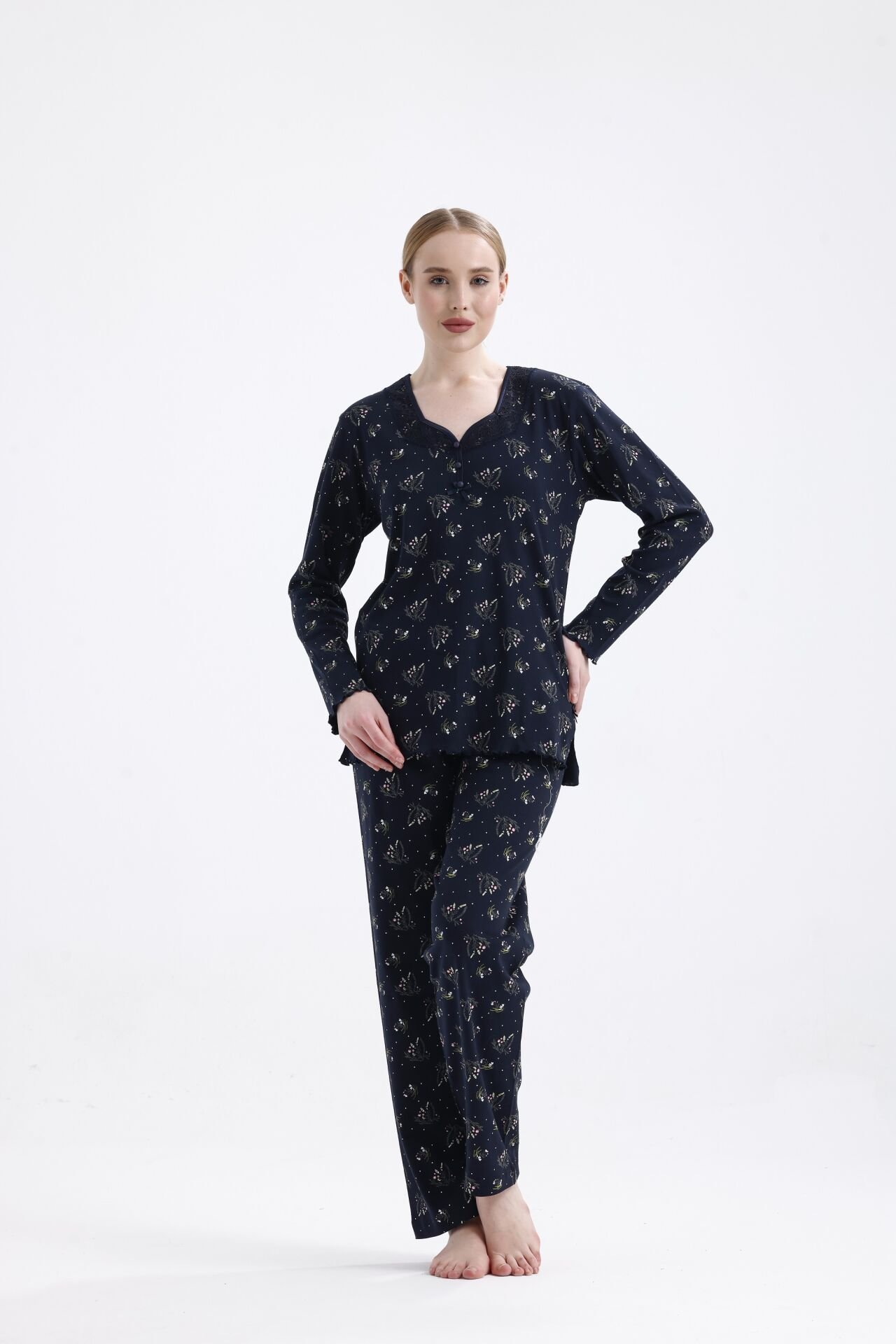 Angelina Uzun Kol Yazlık Kadın Pijama Takım