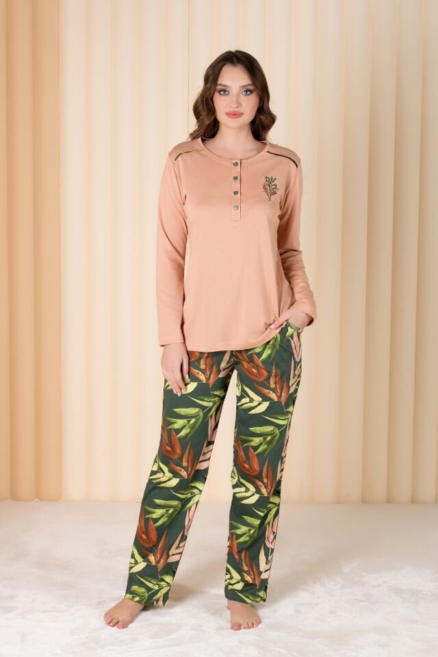 Over Sleep Uzun Kol Yazlık Kadın Pijama Takım