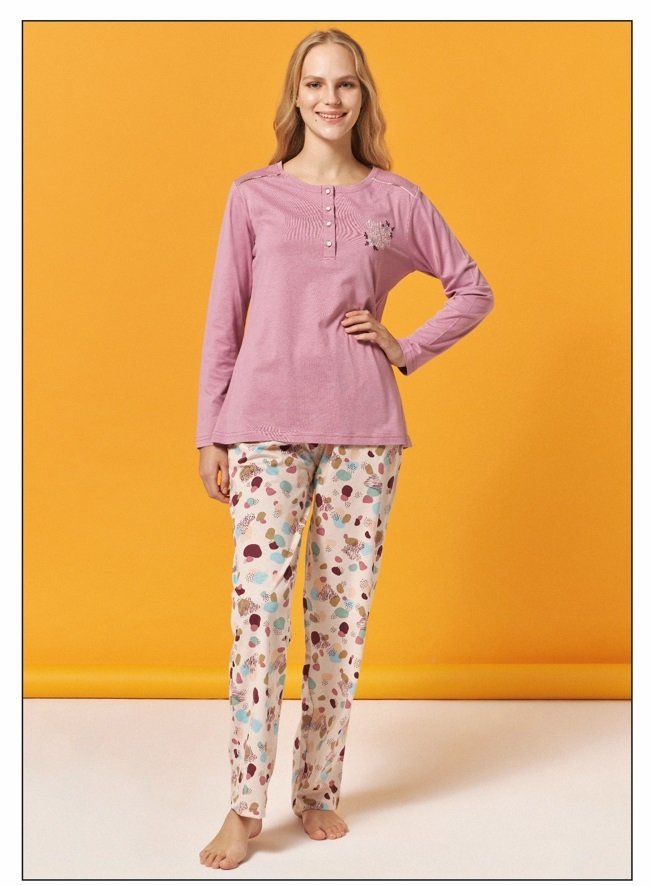Over Sleep Uzun Kol Yazlık Kadın Pijama Takım