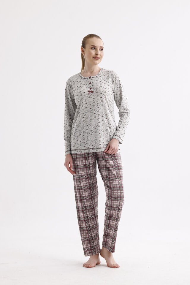 Angelina Uzun Kol Kışlık Kadın Pijama Takım