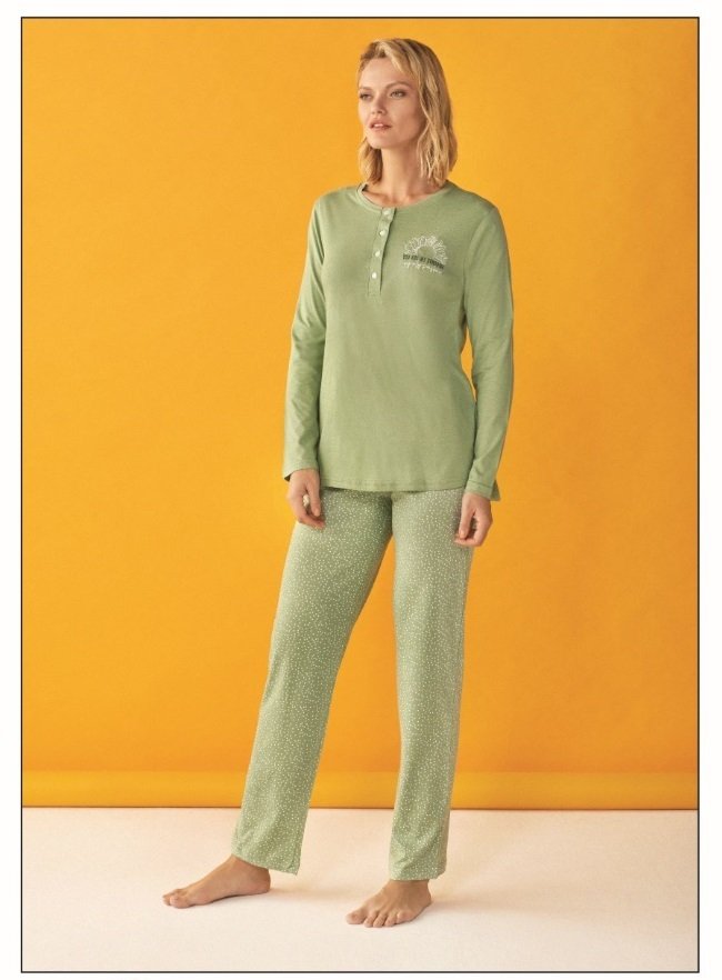 Over Sleep Uzun Kol Yazlık Kadın Pijama Takım