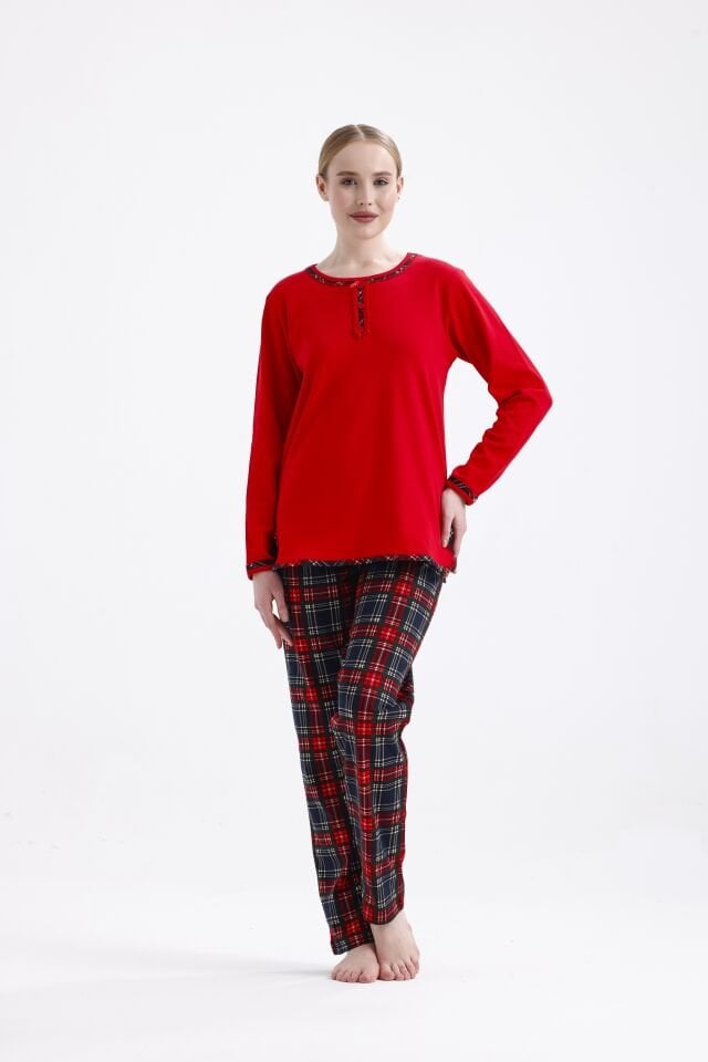 Angelina Uzun Kol Kışlık Kadın Pijama Takım