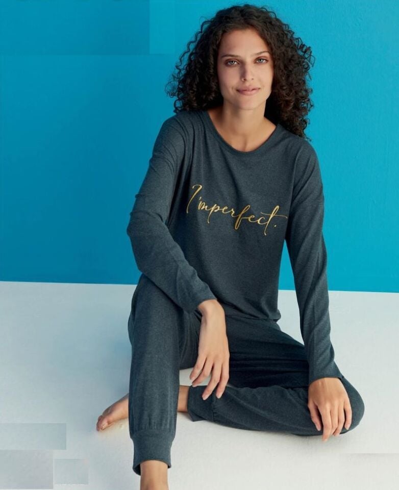 Arcan Kışlık Yün Viskon Yeşil Kadın Pijama Takım