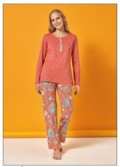 Over Sleep Uzun Kol Yazlık Kadın Pijama Takım