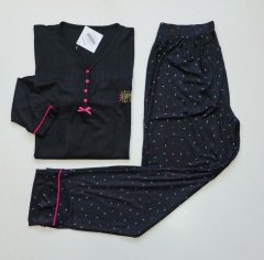 Pijamoni Uzun Kol Yazlık Kadın Pijama Takım
