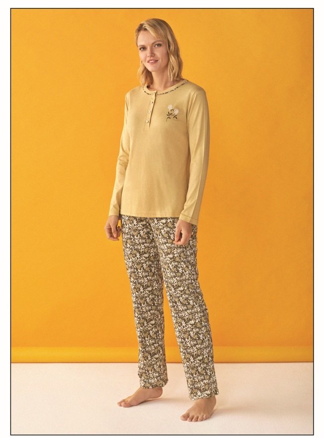 Over Sleep Uzun Kol Yazlık Kadın Pijama Takım