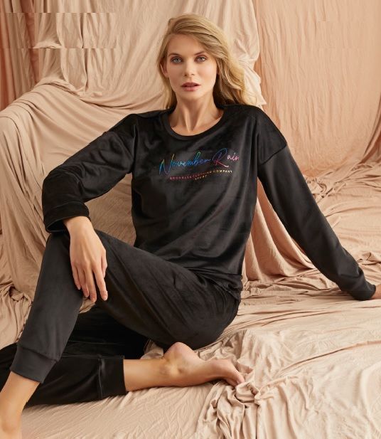 Pijamoni Kadın Kadife Pijama Takım