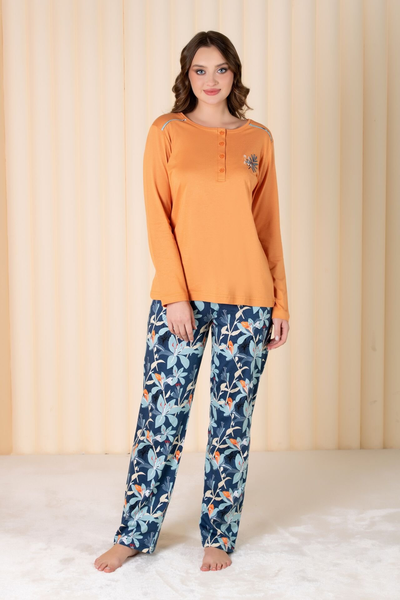 Over Sleep Uzun Kol Yazlık Kadın Pijama Takım