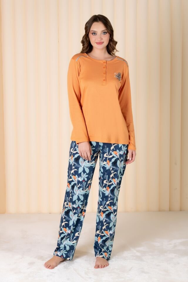 Over Sleep Uzun Kol Yazlık Kadın Pijama Takım