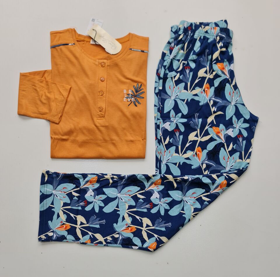 Over Sleep Uzun Kol Yazlık Kadın Pijama Takım