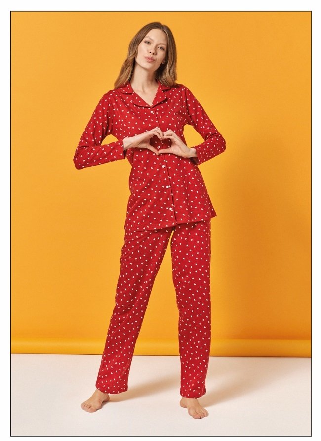 Over Sleep Uzun Kol Yazlık Kadın Pijama Takım