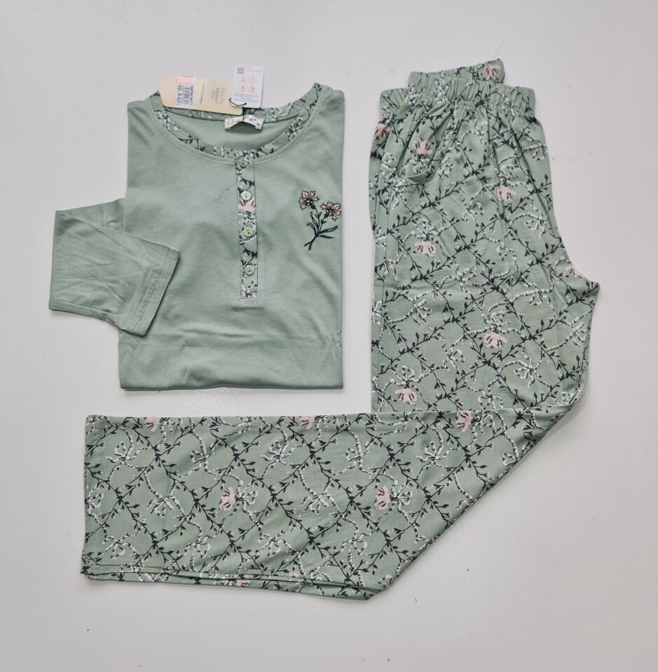 Over Sleep Uzun Kol Yazlık Kadın Pijama Takım