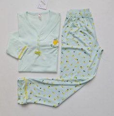 Pijamoni Uzun Kol Yazlık Kadın Pijama Takım