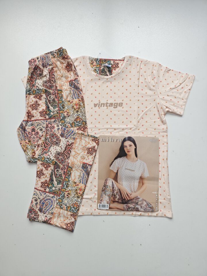 Mihra Kısa Kol Yazlık Kadın Pijama Takım