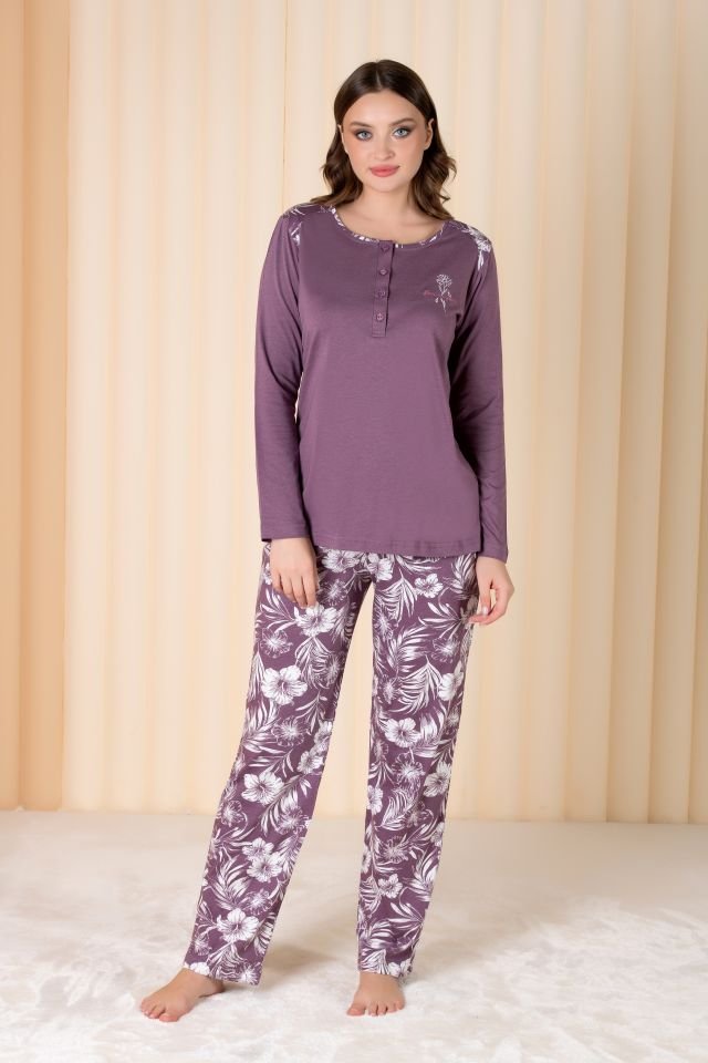 Over Sleep Uzun Kol Yazlık Kadın Pijama Takım