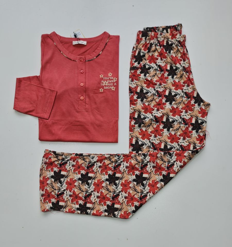 Over Sleep Uzun Kol Yazlık Kadın Pijama Takım