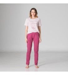 Poleren Yazlık Kısa Kol Kadın Pijama Takım