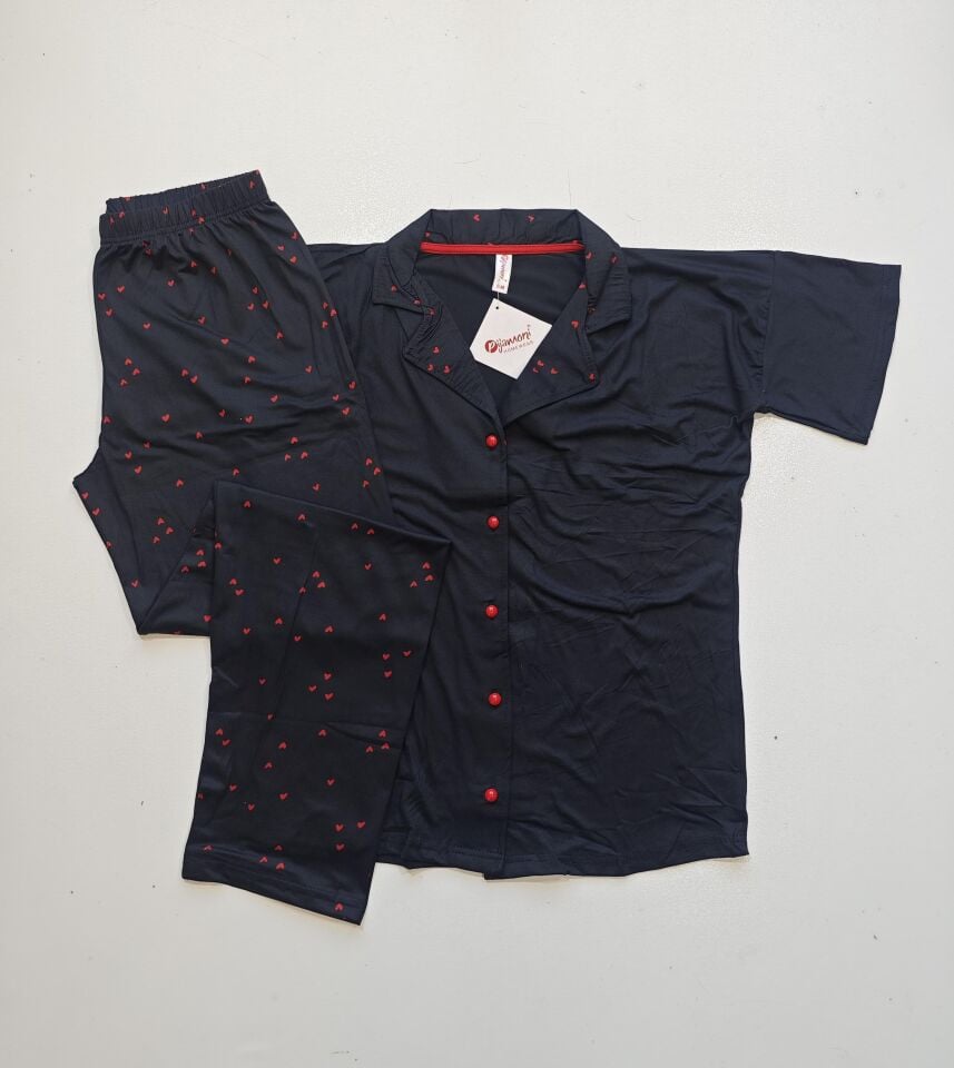 Pijamoni Kısa Kol Yazlık Kadın Pijama Takım