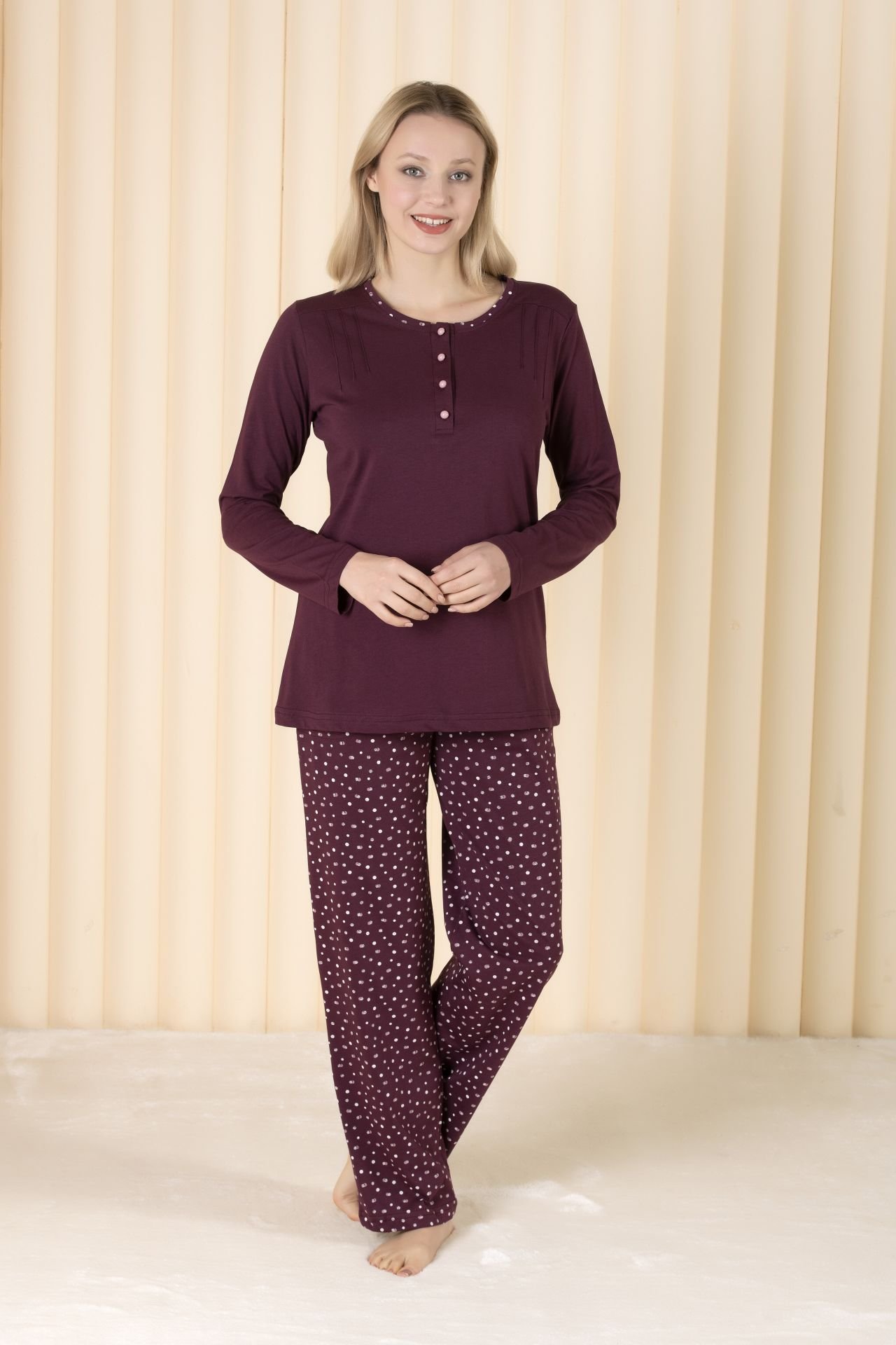 Over Sleep Uzun Kol Yazlık Kadın Pijama Takım