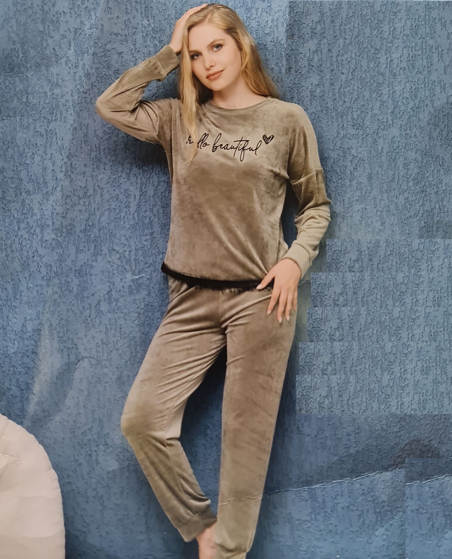 Mihra Kadın Kadife Pijama Takım