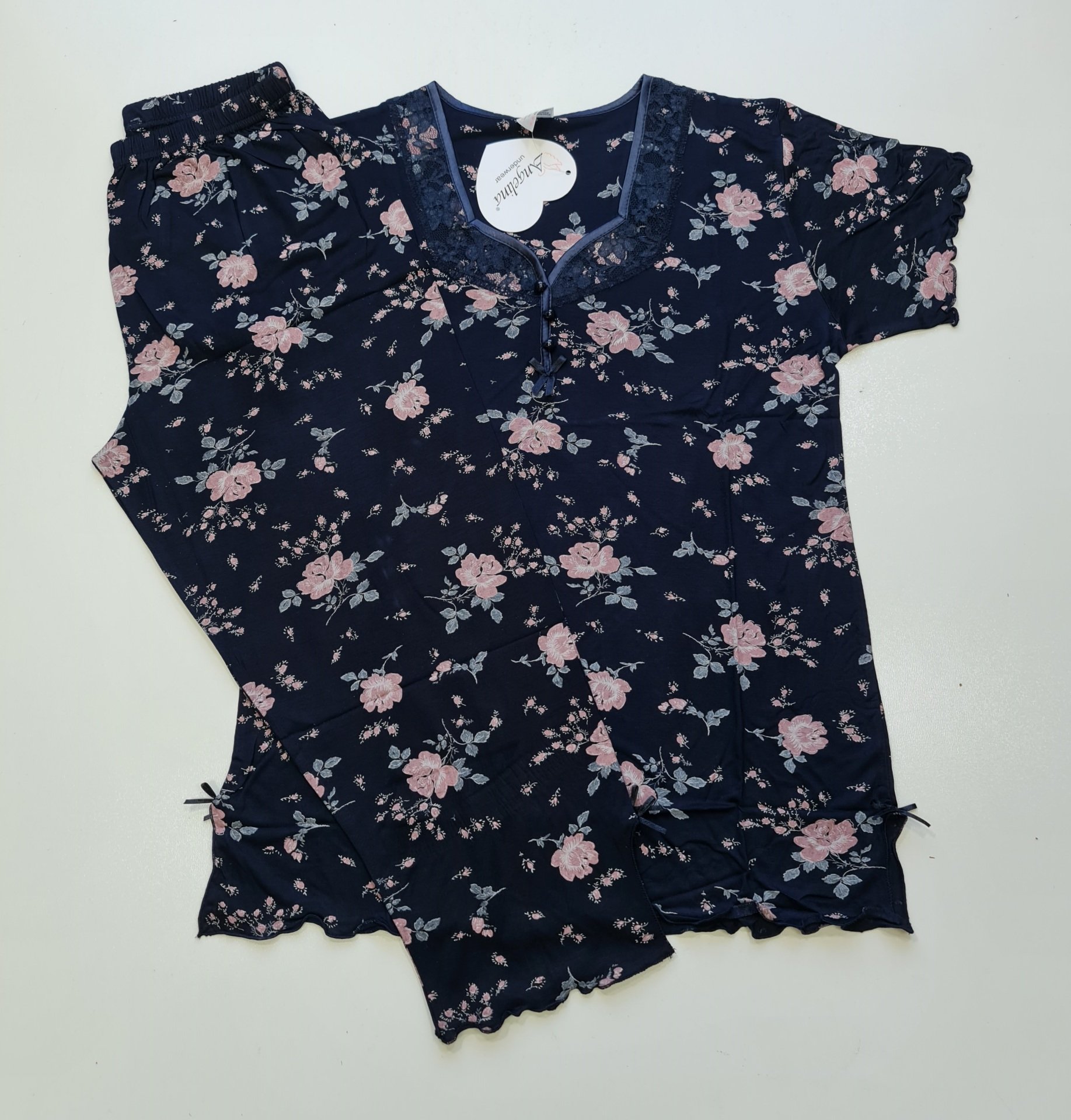 Angelina Kısa Kol Yazlık Kadın Kapri Pijama Takım