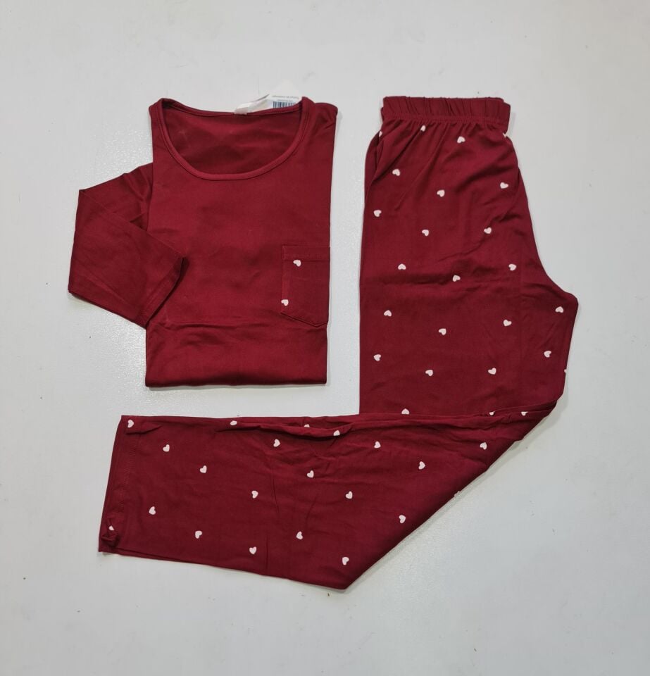Pijamoni Uzun Kol Yazlık Kadın Pijama Takım